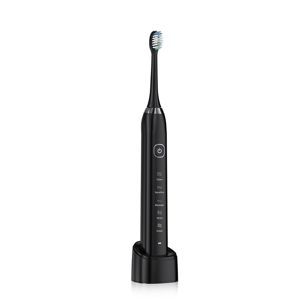 Electric Sonic Toothbrush With 8 Brush Heads Black