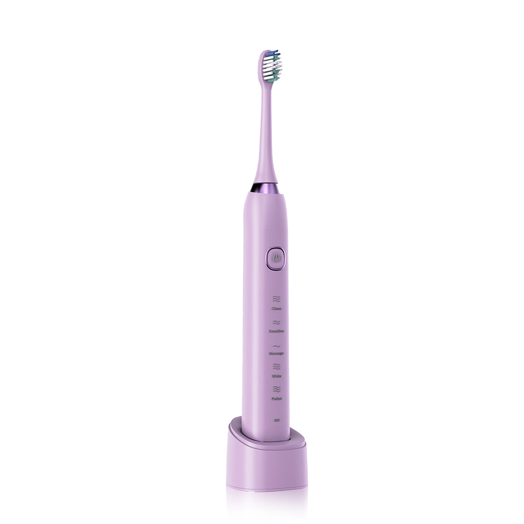 Electric Sonic Toothbrush With 8 Brush Heads - Purple