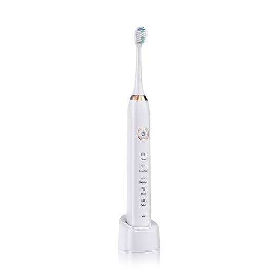 Electric Sonic Toothbrush With 8 Brush Heads White