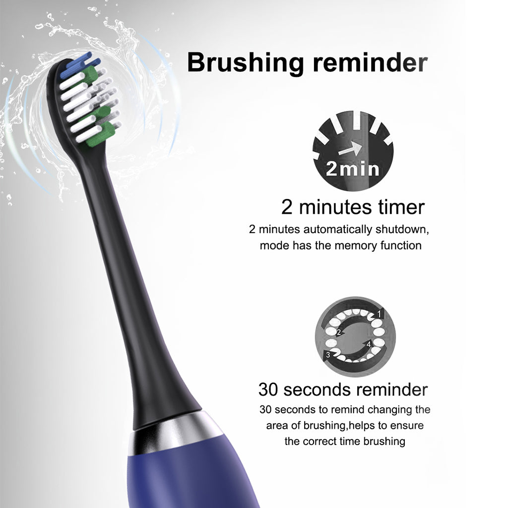 Electric Sonic Toothbrush With 8 Brush Heads Blue